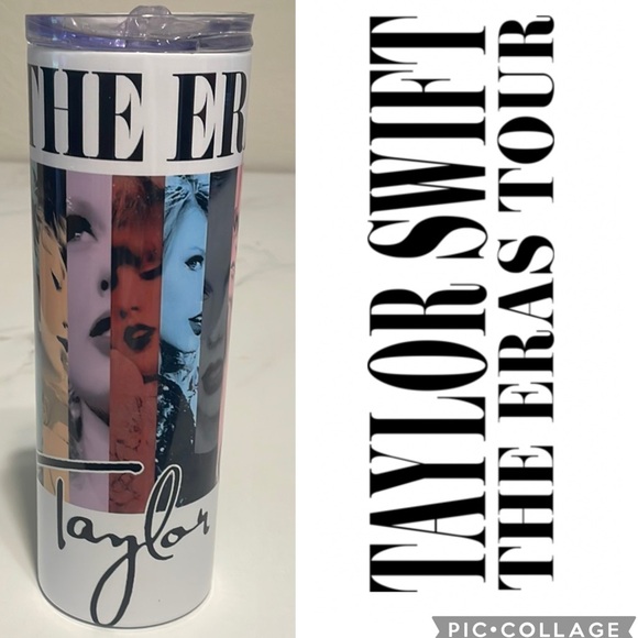 Taylor Swift THE ERAS TOUR aluminum hot/cold drink tumbler 20 ounces - Picture 1 of 10